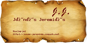 Jónás Jeremiás névjegykártya